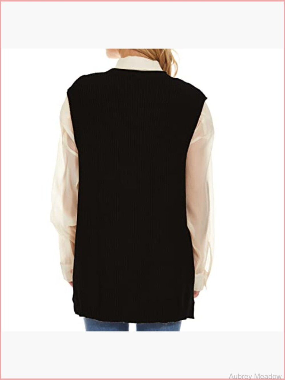 Women's Cable Knit Sleeveless Cardigan Vest Button Down Oversized - Picture 5 of 7